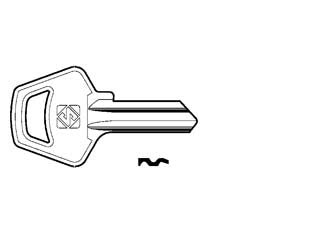 Chiavi per cilindri meroni 4 spine piccole mer1 - MER1 DX - in ottone nichelato, utilizzo principale: per cilindri per mobili