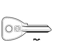 Chiavi per cilindri omec 5 spine piccole oc074 - OC074 DX - in ottone nichelato, profilo dorsato
