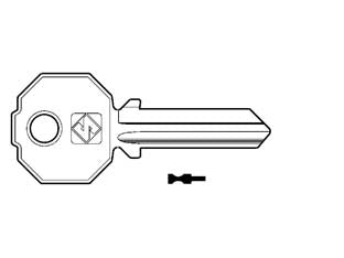 Chiavi per cilindri prefer 5 spine grandi pf092 - PF092 - in ottone nichelato, profilo dorsato, utilizzo principale: per serrature serranda