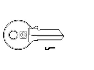Chiavi per cilindri viro 4 spine grandi vi082 - VI082 DX - in ottone nichelato, profilo dorsato