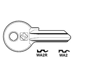 Chiavi per cilindri wally 4 spine grandi - WA2 DX - in ottone nichelato