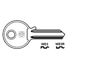Chiavi per cilindri 5 spine piccole - WE3R SX - in ottone nichelato