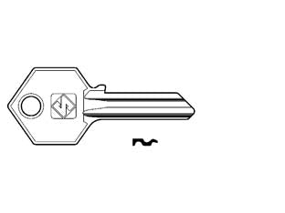 Chiavi per cilindri yale 5 spine piccole ya7 - YA7 DX - in ottone nichelato, utilizzo principale: per lucchetti