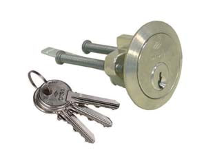 Cilindri staccati a sei spine per serrature 02520 - (02520000) - mm.100 è max spessore applicabile su porte, corpo in ottone con 3 chiavi in ottone nichelato a 6 spine grandi