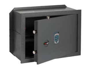 Cassaforte con combinazione elettronica vision 82710 - mm.420x250x300h. Kg.23,1 (82710410) 2+2 caten. - frontale in acciaio da mm.10 di spessore con catenacci in acciaio nichelato ø mm.22, serratura e meccanismi fissati direttame...