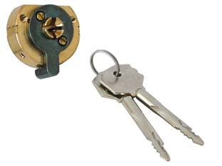 Cilindro a croce con due chiavi 700875 - chiavi da mm.75, in ottone a 6 perni, perni e controperni in acciaio inox, 2 chiavi (ex Fiam 70)