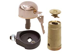 Lucchetto bloccaserranda completo sf - composto da lucchetto a forma sferoidale, squadra, cono bronzo con chiusura a molla, cilindro con 2 chiavi a 6 spine tipo mod...