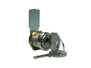 Cilindri a leva per armadietti 1102 - mm.20 (1102.2500.700) - ø mm.19, rotazione chiave 180° a 2 estrazioni, fissaggio con dado e levetta zincata applicata, cilindro in zama nichelato a...