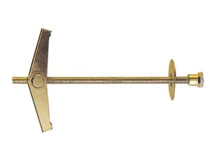 Ancora a soffitto in acciaio kd - KD 4 vite ø mm.4 MA x mm.95 con dado in ottone - dado zigrinato con taglio cacciavite, vite con zincatura passivata gialla