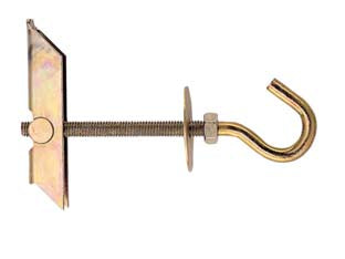 Ancora a soffitto in acciaio kdh - KDH8 vite ø 8x100 (A) mm.16 portata Kg.150 - con occhiolo aperto, vite filettata passo MA zincatura passivata gialla idonea per fissaggi su pareti vuote e soffitti. foro ...