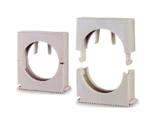Fissatubo chiuso per tubi sch - SCH 12-16 ø mm.12 a 16 - fissatubo in nylon chiuso SCH, materiale: nylon autoestinguente di colore grigio RAL 7035, resistono a temperature -40°C+80