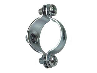 Collarini in acciaio zincocromato - ø mm.24 - collarini in acciaio leggeri dotati di apertura a cerniera, per il fissaggio di tubi leggeri