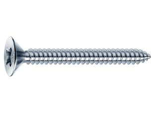 Viti autofilettanti testa svasata piana acciaio zincato bianco - ø mm.3,5x38 - vite specifica per l’avvitamento diretto su lamiere, laminati metallici, leghe materiali plastici, senza operazioni di maschi...