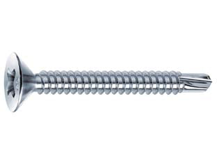 Viti autoperforanti testa svasata piana acciaio zincato bianco - ø mm.3,9x25 - vite specifica per l’avvitamento diretto su lamiere, profilati metallici e PVC, zincatura bianca (secondo ISO 4042 spessore 8...