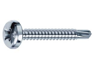 Viti autoperforanti testa cilindrica acciaio zincato bianco - ø mm.3,9x32 - vite specifica per l’avvitamento diretto su lamiere, profilati metallici e PVC, zincatura bianca (secondo ISO 4042 spessore 8...