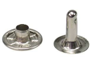 Rivetti tubolari - 033 testa ø mm.7,8 - acciaio nichelato, M.F.