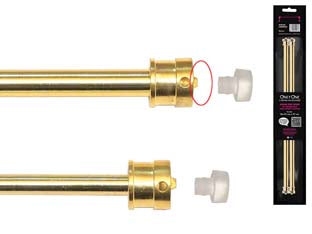 Bris bris astine universali allungabili oro - cm.27-36 oro, in bl. 2 pz. - ø mm.8 in metallo estensibile a molla completo di ventosine laterali per montaggio a pressione, e cancanetti a vite compres...