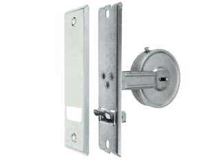 Avvolgitore con placca - mt.8 interfori 18,5 - in acciaio zincato, con placca cromata e viti