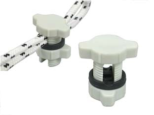 Morsetti in plastica per funi - adatto per funi e cavetti da ø mm. 2 a 8, resistente alla trazione, alla salsedine ed ai raggi ultravioletti, resiste a sbalz...