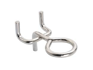 Ganci per pannelli forati ad occhiolo - in ferro nichelato, interasse mm.25