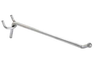 Gancio 1 filo per pannelli forati con punta antinfortunistica - ø mm.3,8x5x150 l. - in ferro zinco cromato, interasse mm.25