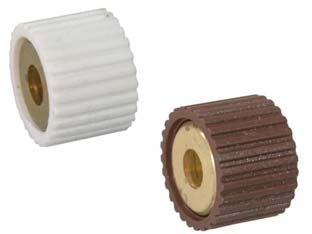 Mensole cilindriche forate in ottone - bianca - ø mm.12x10 rivestite in plastica