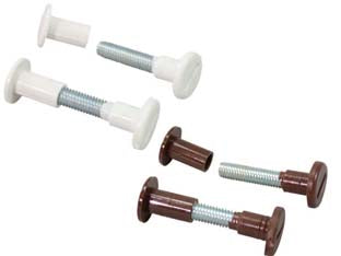Viti di giunzione in nylon e acciaio zincato - lunghezza mm.30/40 marroni - foro ø mm.8, testa ø mm.16