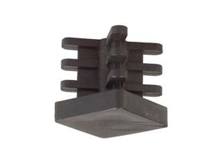 Puntali alettati interni per tubo quadro - mm.40x40x23h. - alettati, in polietilene colore nero