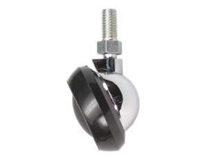 Ruote mezza sfera con perno - ø mm.42 perno ø mm.8x15 - ruota piroettante nylon, supporto in zama cromato