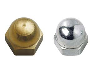 Dado cieco in ottone - ø mm.5 in ottone nichelato - filettatura MA