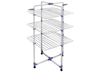 Stendibiancheria modular 3 3 piani in acciaio trattato mt.30 - cm.71x71x132h. - portata max Kg.20, peso Kg.4,05, in acciaio trattato con polveri epossidiche, dispone di circa mt.30 lineari per stendere, co...