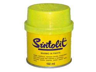 Sintolit stucco per marmo e ceramica in barattolo ml.175 - ml.175 bianco 'tipo verticale' - in barattolo salda e ricostruisce in pochi minuti parti mancanti del marmo, ceramica porcellana, stucca pavimenti, ripara pia...