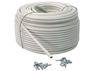 Spiralino per tende a molla - in acciaio plastificato bianco, completo di rampini e finali, ø mm.4