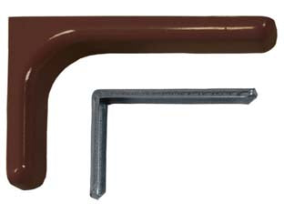 Reggimensole per arredamento marroni - mm.180, spessore mm.14 - in acciaio zincato con rivestimento in plastica