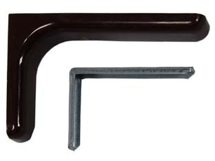 Reggimensole per arredamento nere - mm.180, spessore mm.14 - in acciaio zincato con rivestimento in plastica