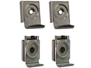 Gancio fermaspecchio - in ottone nichelato, busta pz.4