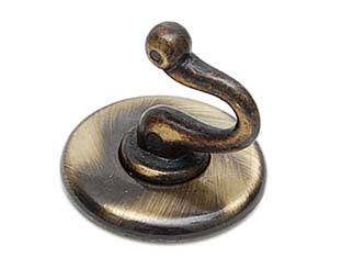 Ganci adesivi smeraldo ottone spazzolato - ø mm.36 - in ferro verniciato ottone spazzolato