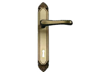 Maniglia lavinia con placca in ottone - mm.70 tipo leggero - in ottone fumè, quadro maniglia mm.8