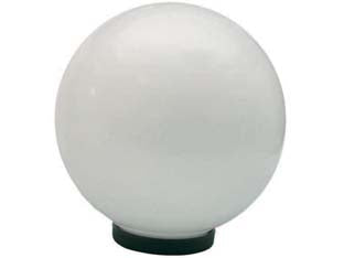Globo opale con base e portalampada - ø mm.250 max 60w - per uso in ambiente interno ed esterno, idoneo per il montaggio a palo o a parete con braccio ns codice 11136, globo in metac...