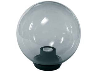 Globo fume con base e portalampade - ø mm.250 max 60w - per uso in ambiente interno ed esterno, idoneo per il montaggio a palo o a parete con braccio ns codice 11136, globo in metac...