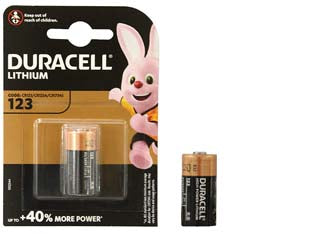 Pila specialistica al litio per fotocamere (123) - 3v al litio, 1400 mAh, ø mm.16,9x34,5h.blister da 1 pezzo