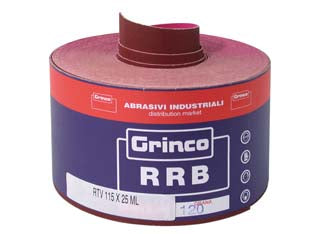 Carta resinata al corindone rrb con velcro - grana 100 - mm.115h. utilizzo: ideale per lavorazioni manuali e con elettroutensili su legno, materie plastiche e lamiere metalliche, v...
