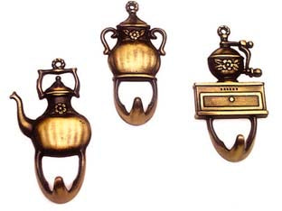 Ganci in metallo adesivi bobby assortiti bronzo sfumato - mm.40x60h. - in ferro