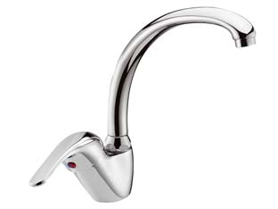 Monocomando per lavello serie ondine - cromato, canna alta orientabile