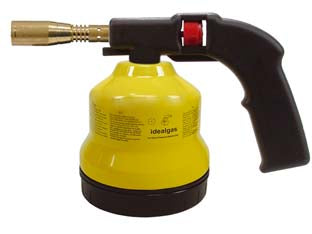 Saldatore a gas in metallo accensione manuale - con corpo in metallo, base in plastica, accensione manuale