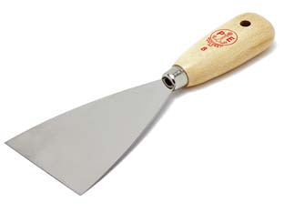 Spatole con manico art.501/i inox - mm.120 - in acciaio inox con manico legno