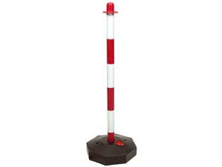 Colonnina segnaletica in plastica bianco/rossa - cm.90h. - colore bianco e rosso con base riempibile