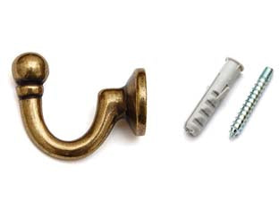 Ganci raccoglitenda grandi bronzo - mm.37 - con vite e tassello compresi