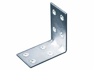 Piastra di giunzione ad angolo larghezza mm.30 - mm.80x80x30 - in acciaio zincato, spessore mm.2
