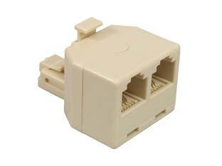 Adattatore da spina modulare 6/4 a 2 prese modulari 6/4 - colore avorio